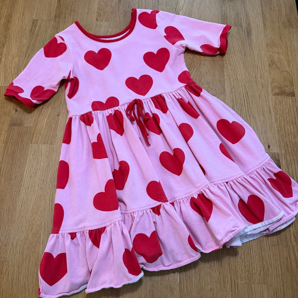 Eleanor Rose Louise 6/7 Pink Red Heart Dress Valentine’s Day Fit & Flare